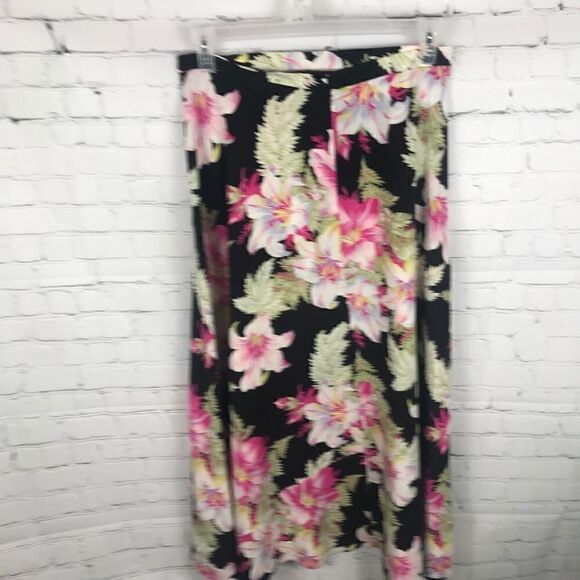 Jones New York A-line Skirt Stargazer Lily 12 Silk - Picture 2 of 7